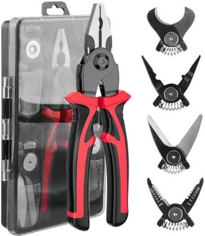 5-in-1 Interchangeable Head Pliers Tool Set