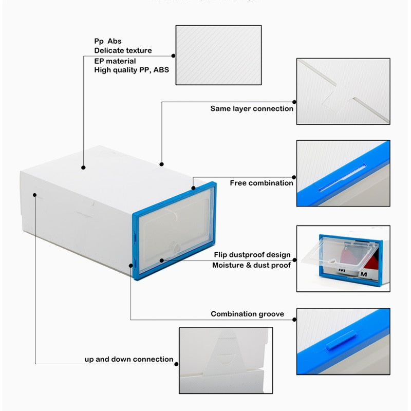 6Packs Transparent Shoe Box