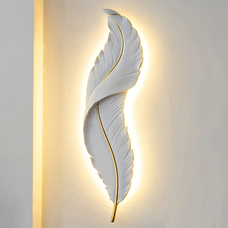 LED Feather Wall Lamp