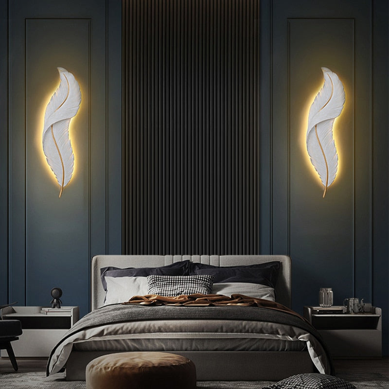 LED Feather Wall Lamp