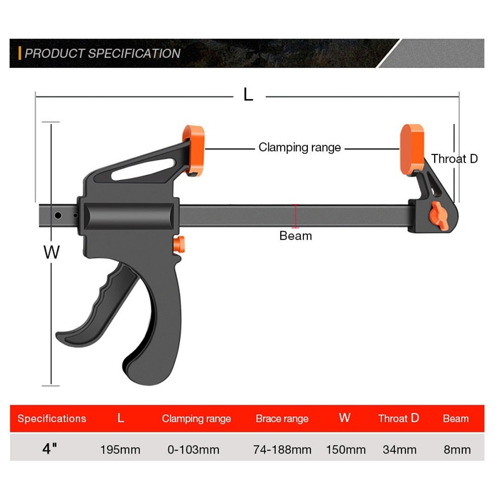 4 Inch Woodworking Bar Clamp