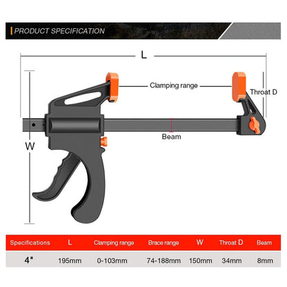 4 Inch Woodworking Bar Clamp