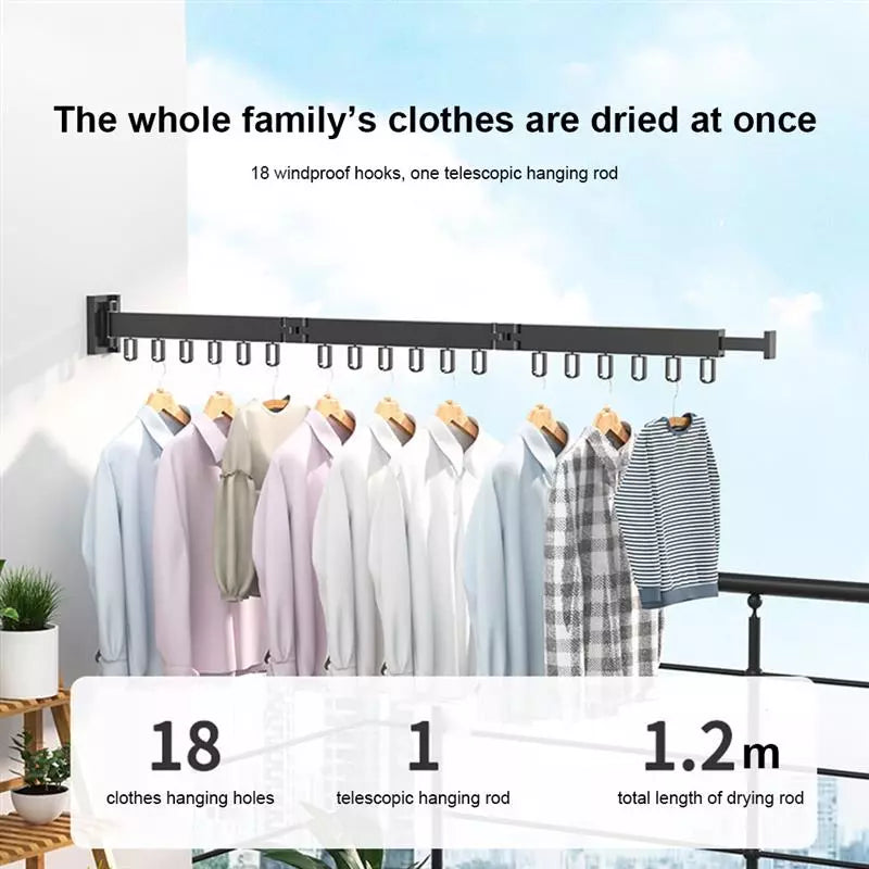 Folding Clothes Hanger Wall Mount