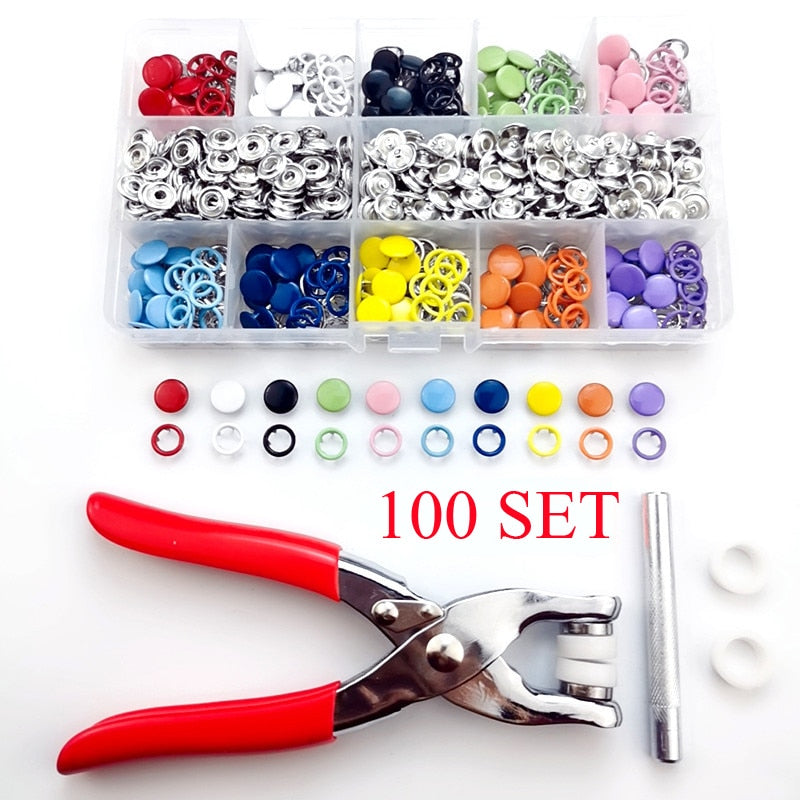 Snap Buttons with Fastener Pliers Tool Kit