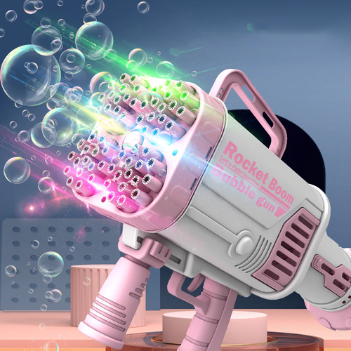 Automatic Flashing Rocket Launcher Bubble Gun